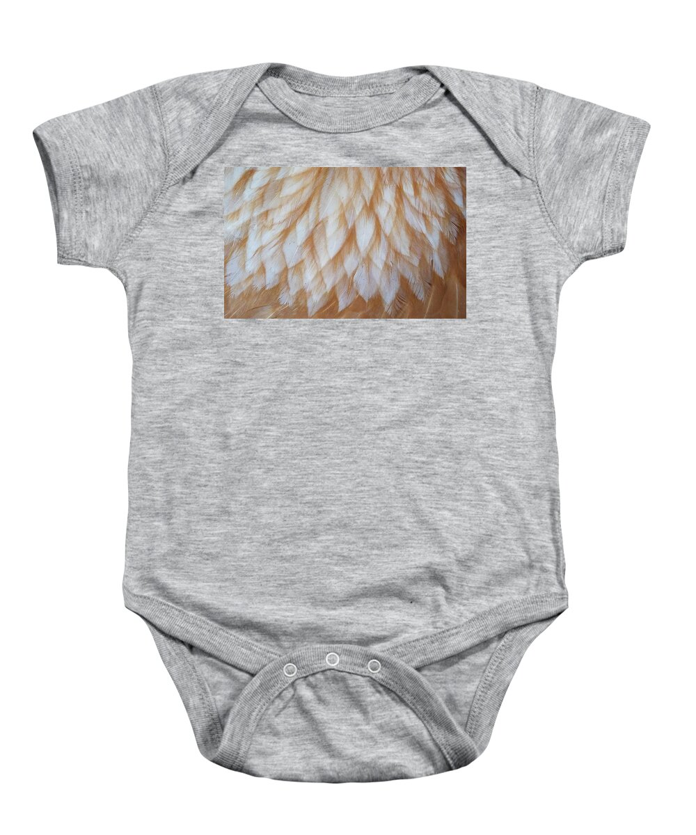 Chicken Baby Onesie featuring the photograph Feather Finery by Caryl J Bohn