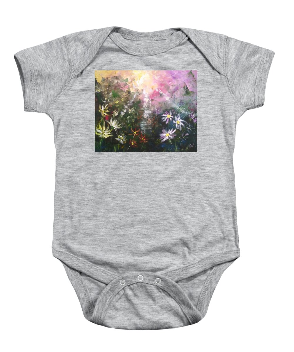 Wildflowers Baby Onesie featuring the painting Field of Wildflowers 4 - Garden of God by Helian Cornwell