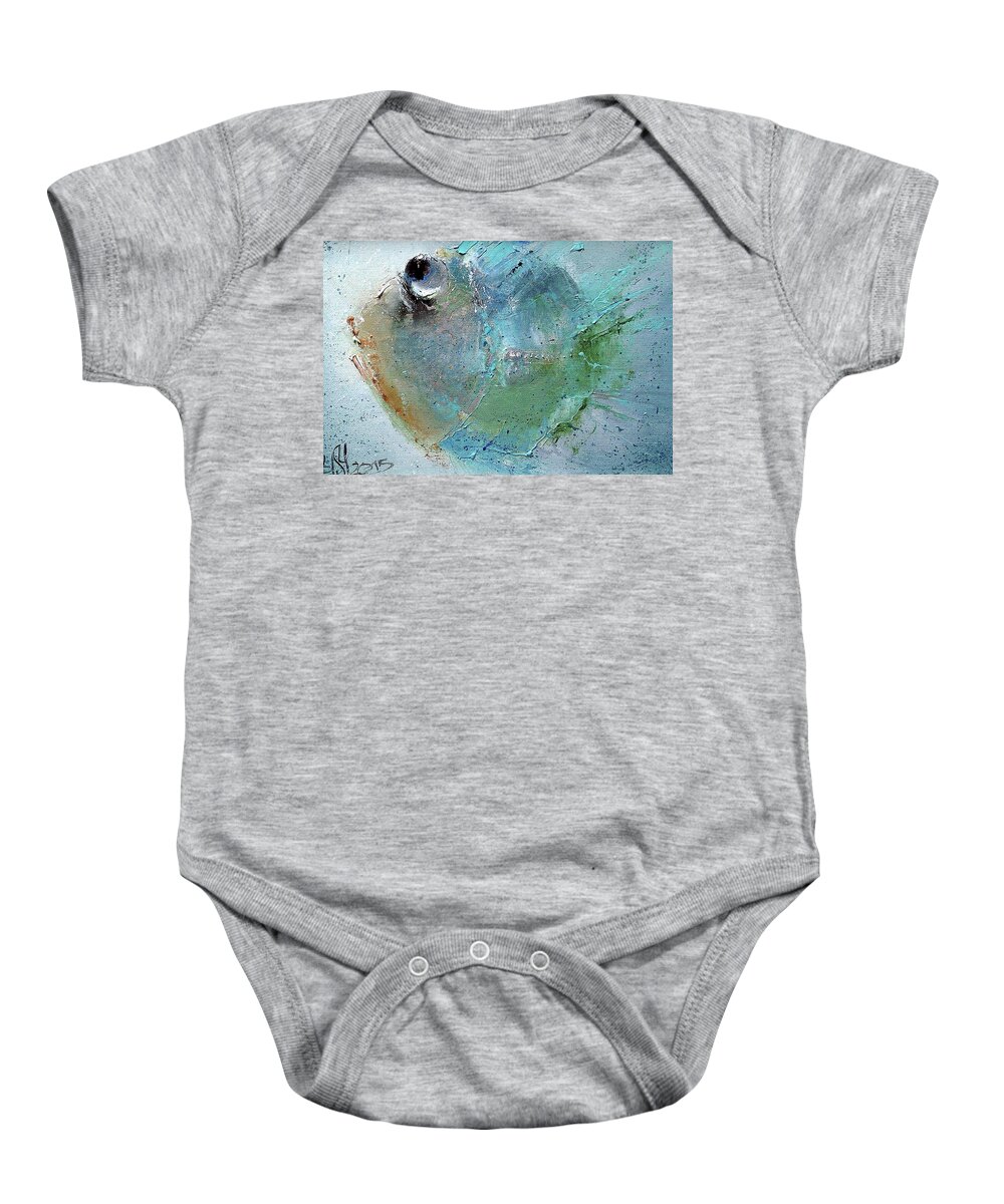 Russian Artists New Wave Baby Onesie featuring the painting Fish-Ka 3 by Igor Medvedev