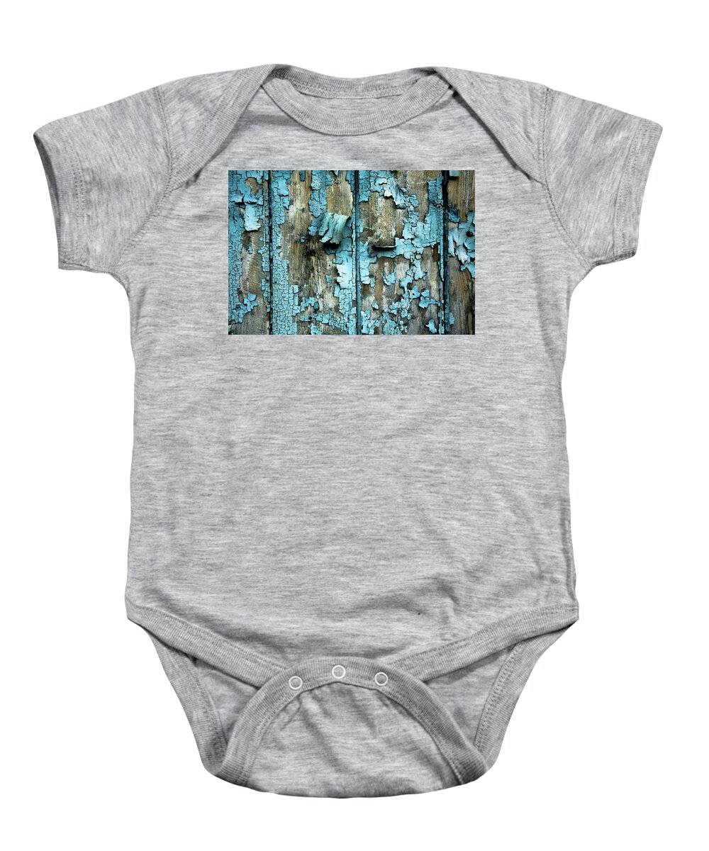 Weathered Baby Onesie featuring the photograph Flakes of Blue by Hakon Soreide