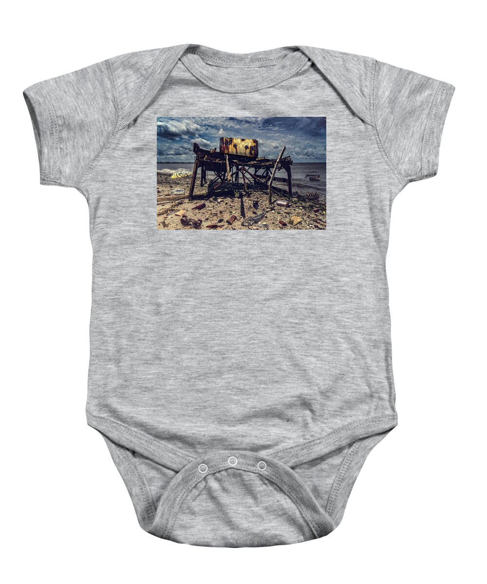 Brooklyn Baby Onesie featuring the photograph Flotsam And Jetsam At Dead Horse Bay by Chris Lord