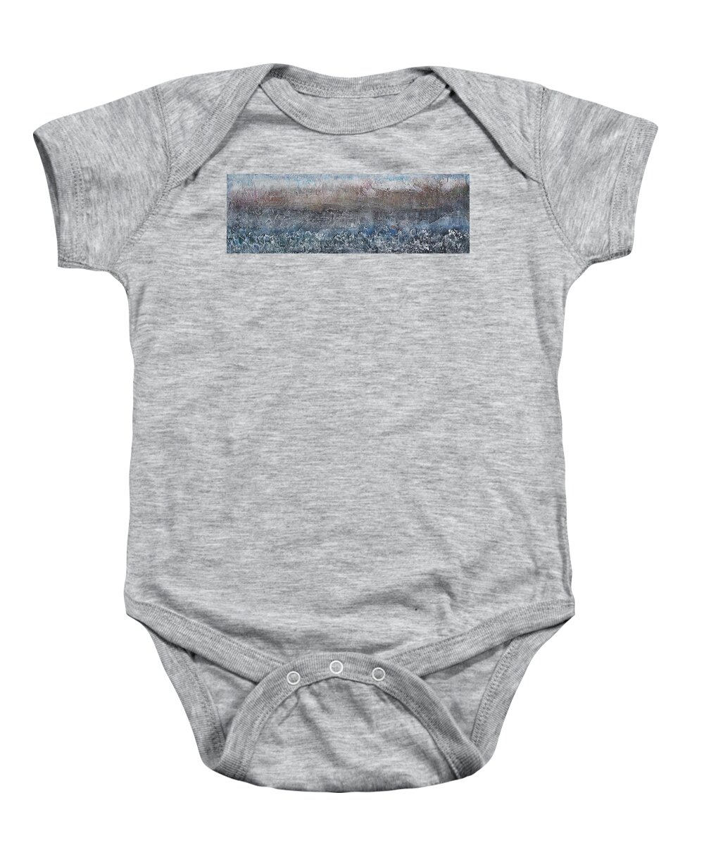 Ocean Baby Onesie featuring the painting Foam and Futility by Theresa Marie Johnson