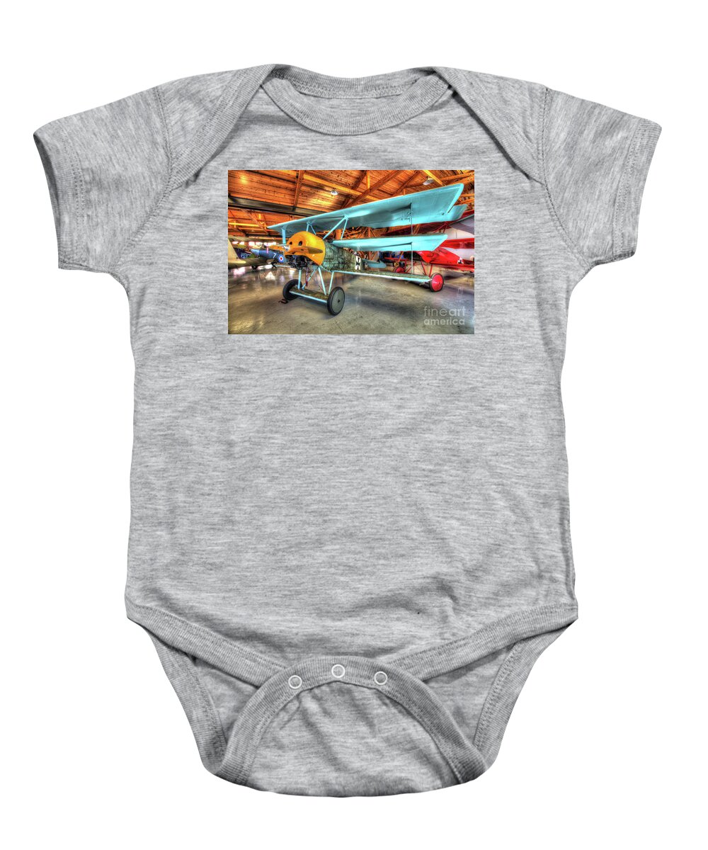 Aviation Baby Onesie featuring the photograph Fokker DR-1 Rotary Engine Triplane by Greg Hager