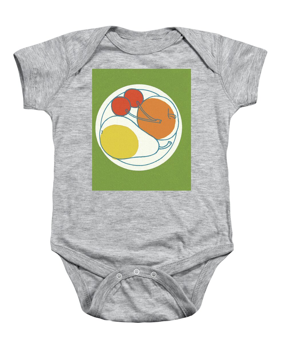 Apple Baby Onesie featuring the drawing Fruit by CSA Images