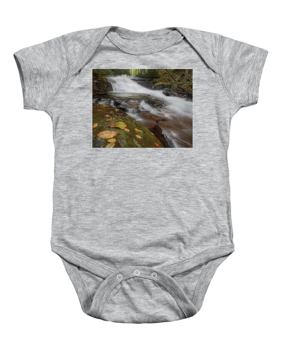 North Carolina Baby Onesie featuring the photograph Gentle Cascade by Jeanne Jackson