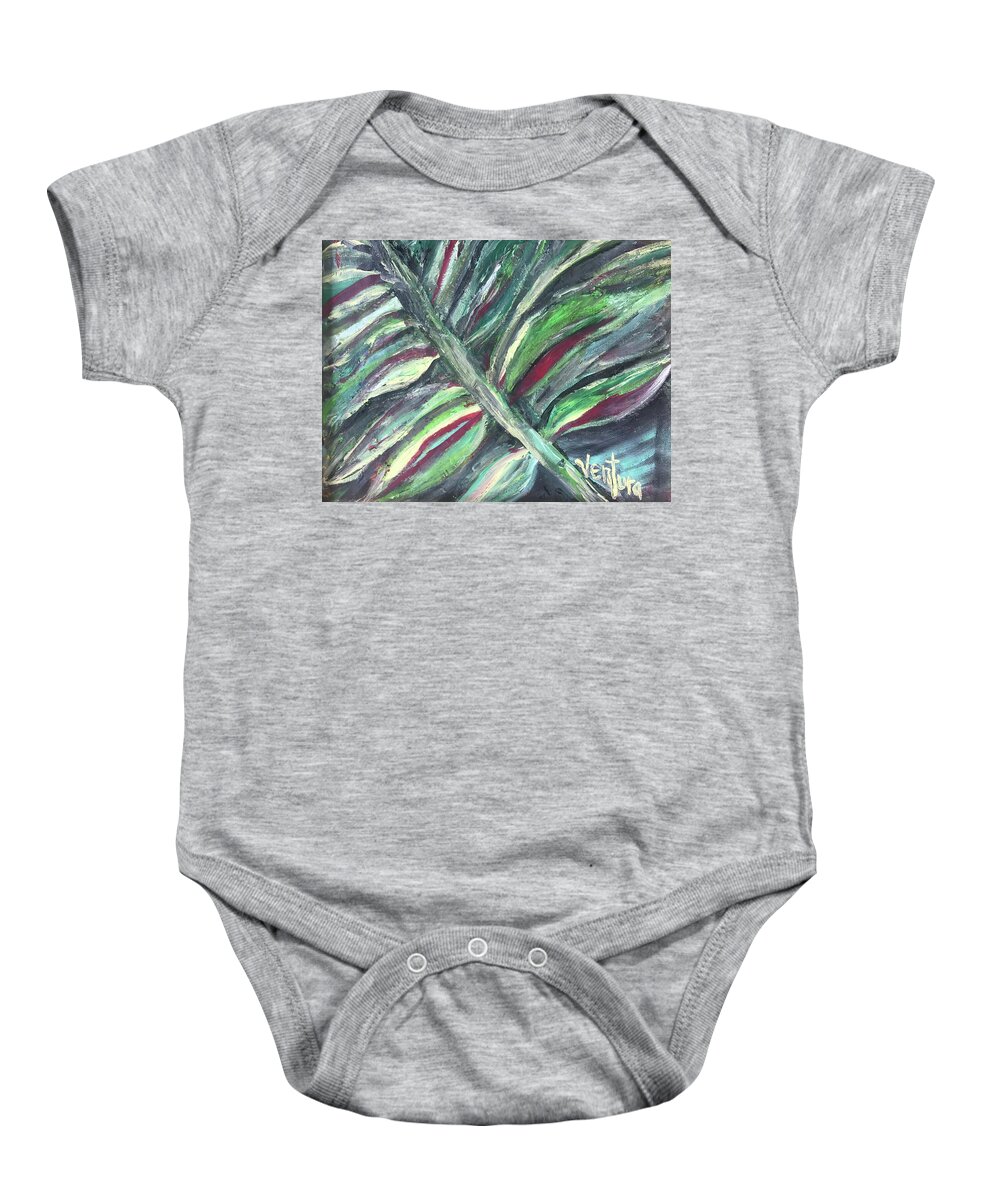 Ginger Baby Onesie featuring the painting Ginger Ti by Clare Ventura