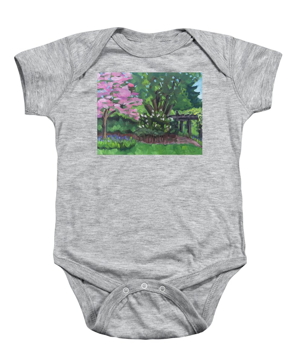 Oregon Baby Onesie featuring the painting Glorious Dogwood by Tara D Kemp