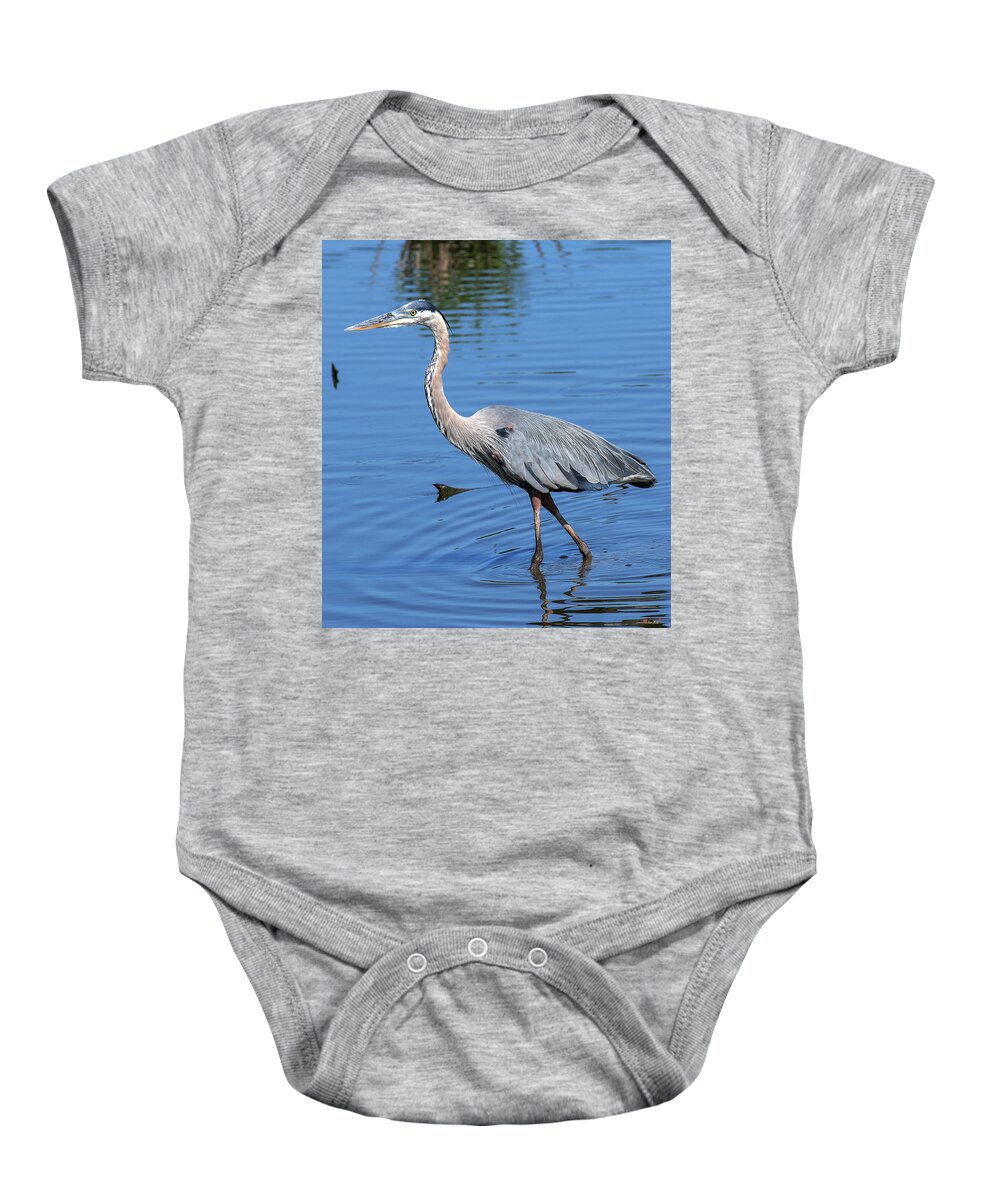 Nature Baby Onesie featuring the photograph Great Blue Heron DMSB0167 by Gerry Gantt