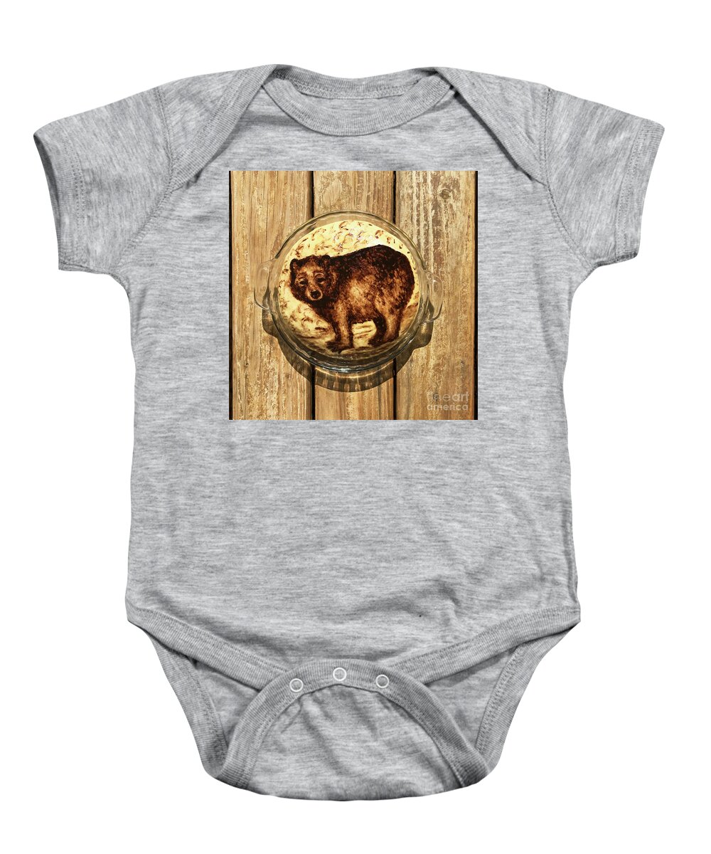 Bread Baby Onesie featuring the photograph Hand Painted Sourdough Bear Boule 1 by Amy E Fraser