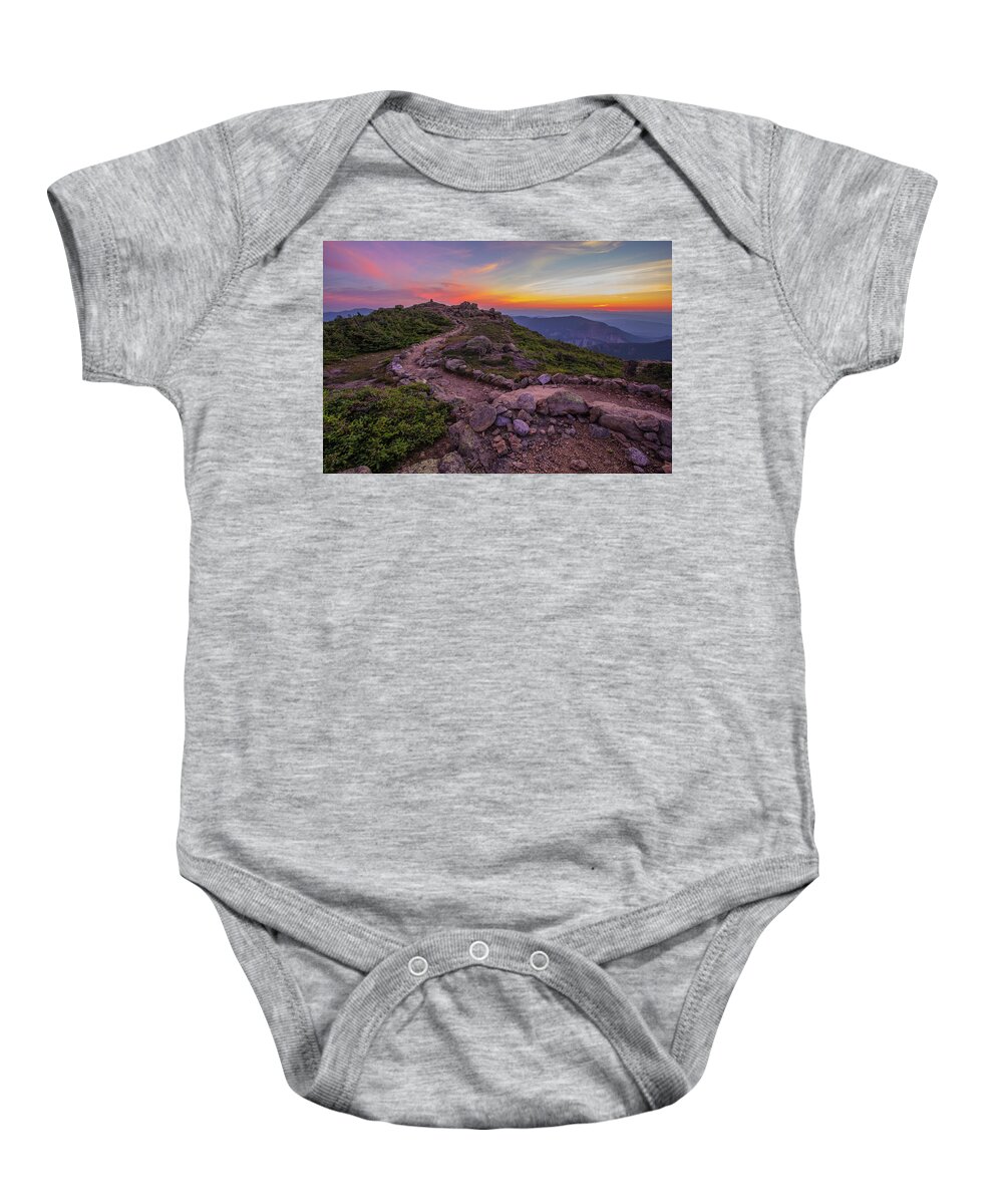 Haystack Baby Onesie featuring the photograph Haystack Sunset by White Mountain Images