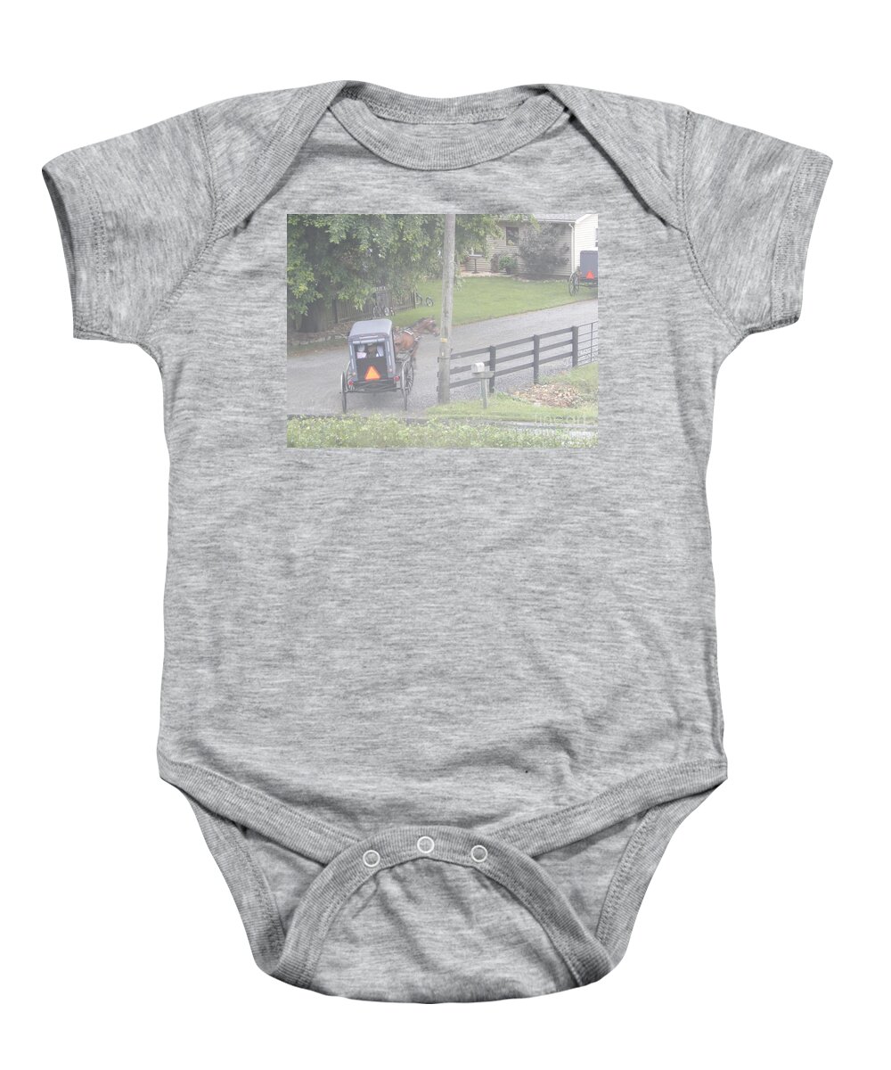 Amish Baby Onesie featuring the photograph Heading to a Sunday Gathering by Christine Clark