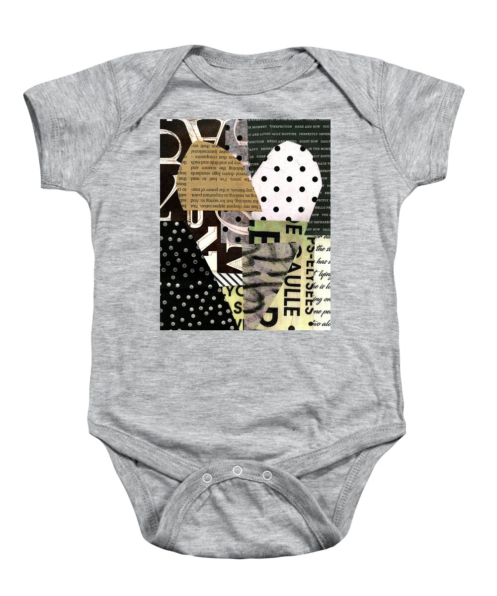 Abstract Art Baby Onesie featuring the painting Heart Collage #3 by Jane Davies