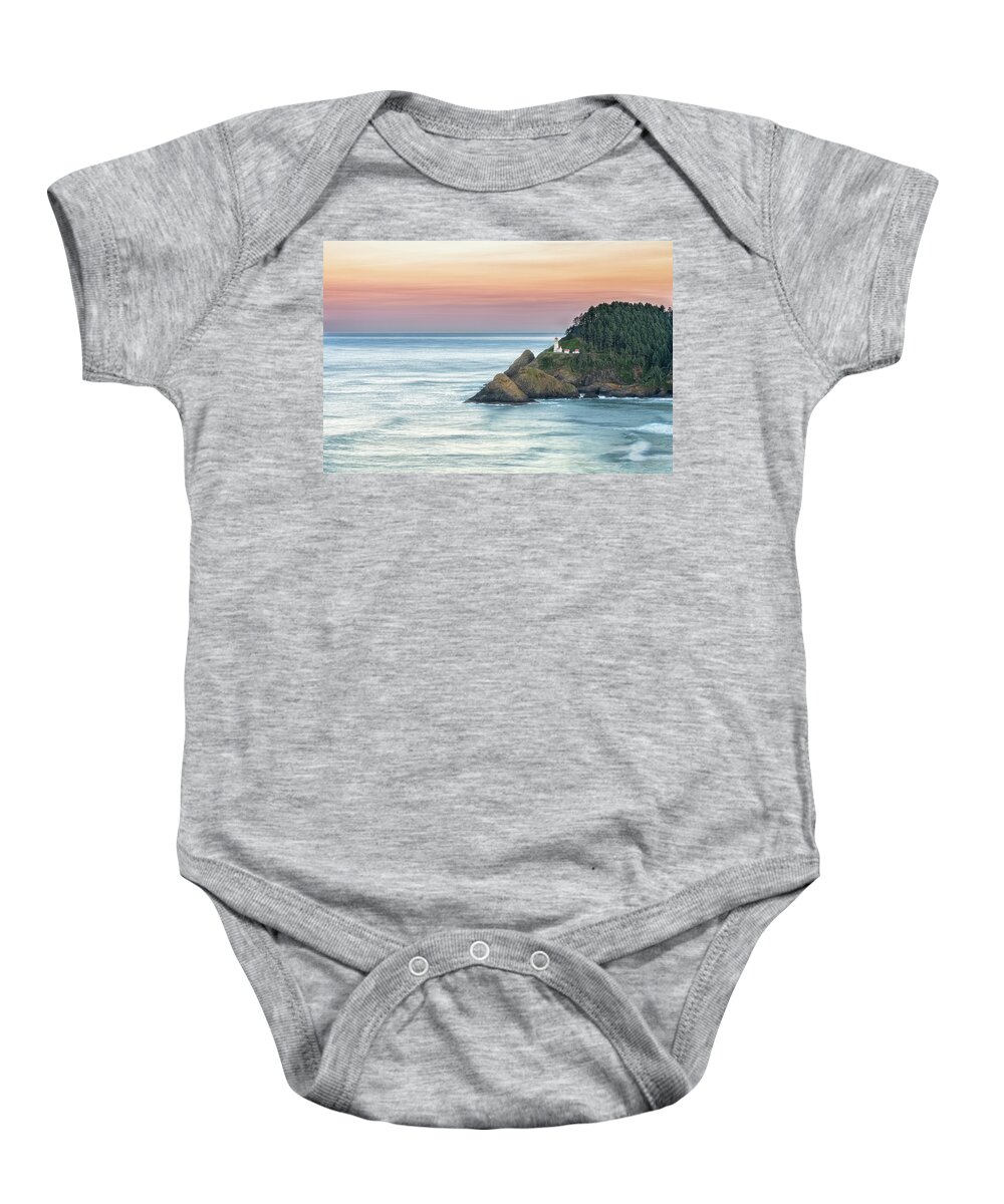 Landscape Baby Onesie featuring the photograph Heceta Lighthouse by Russell Pugh