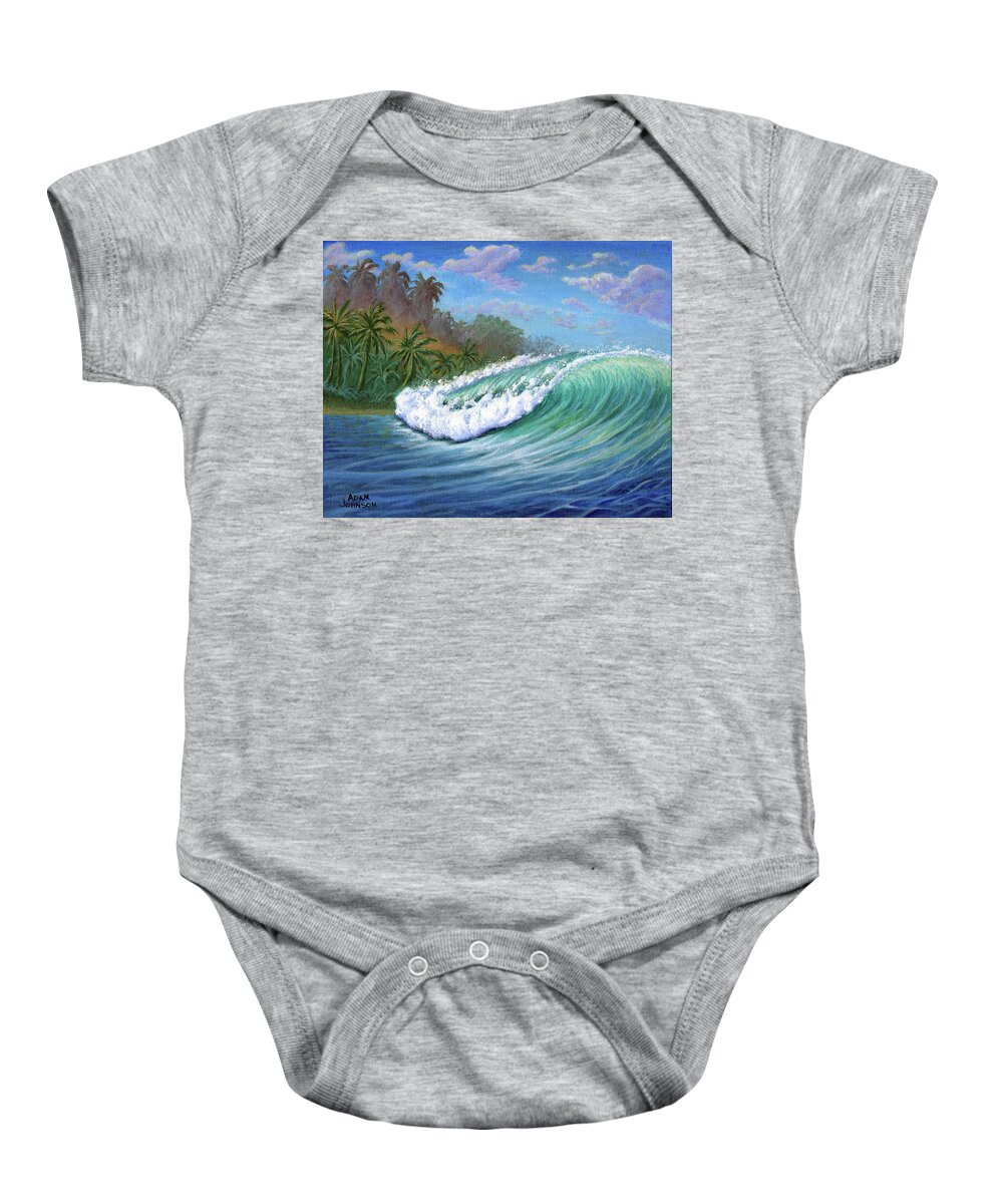 Wave Baby Onesie featuring the painting He'e Nalu by Adam Johnson
