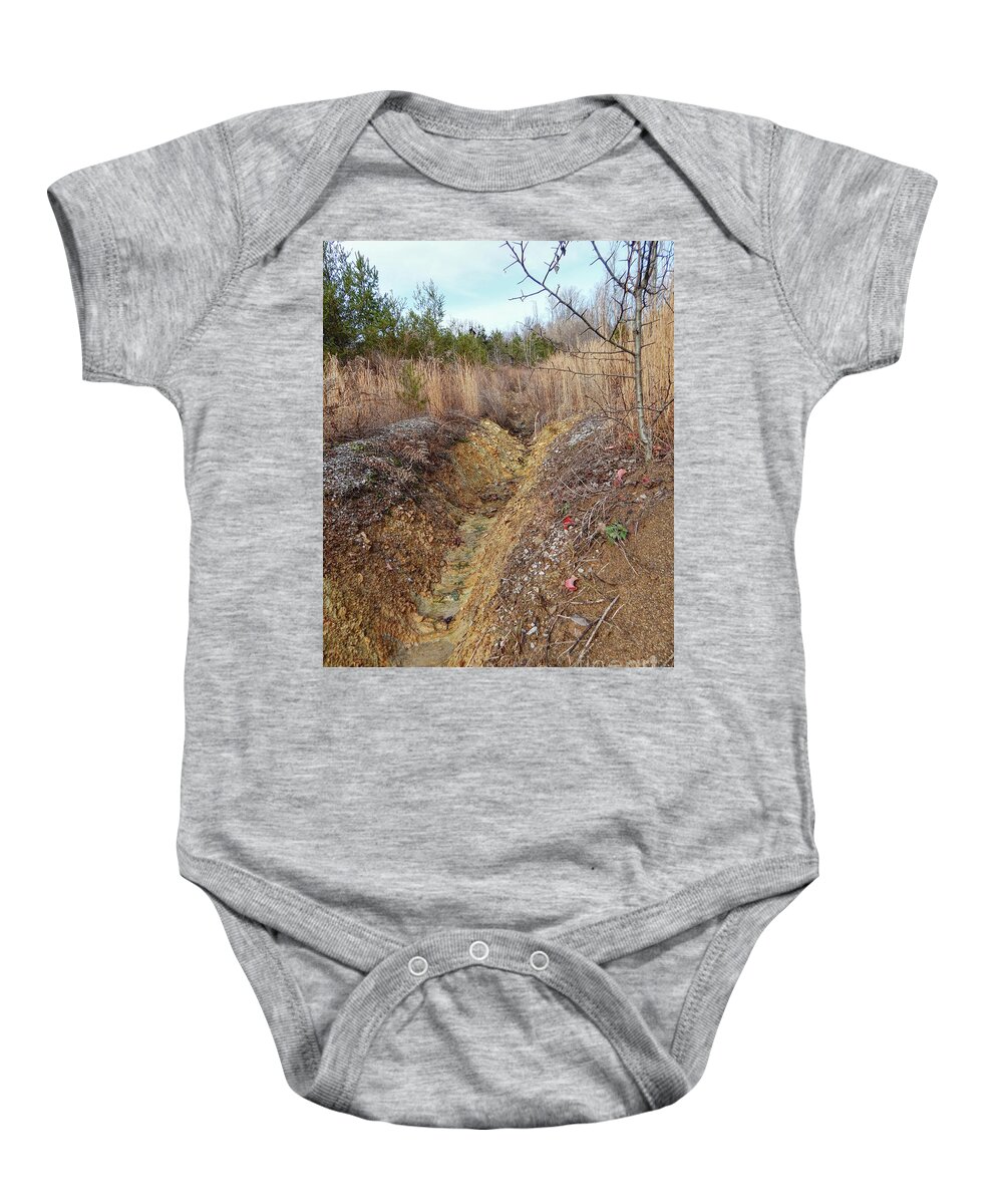 Hill Baby Onesie featuring the photograph Hillside Ravine by Phil Perkins