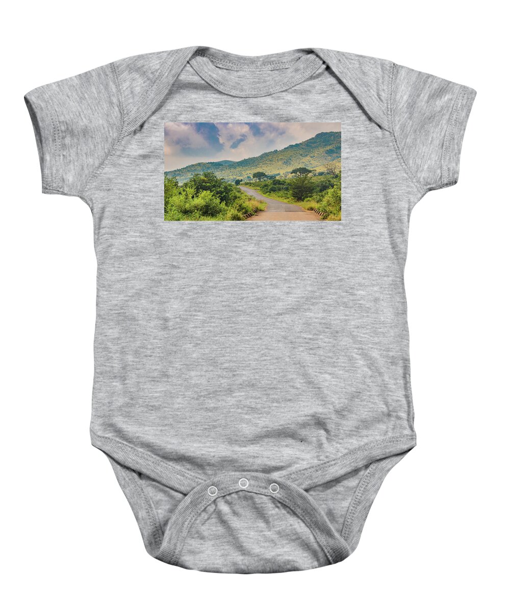 Safari Baby Onesie featuring the photograph Hluhluwe Misty Morning by Marcy Wielfaert