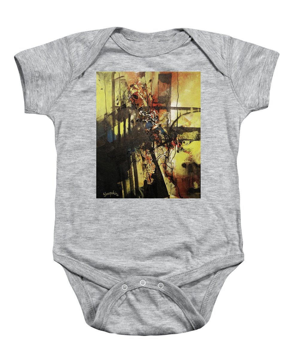 Infrastructure Baby Onesie featuring the painting Infrastructure by Tom Shropshire