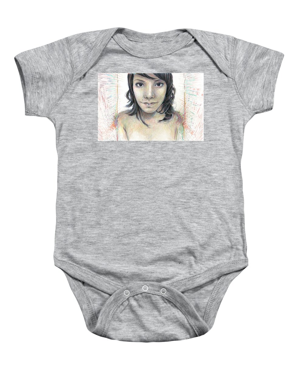 Portrait Baby Onesie featuring the painting Isolate by Jeremy Robinson