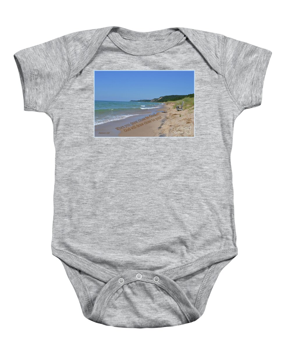 Baby Onesie featuring the mixed media James 4 8 by Lori Tondini