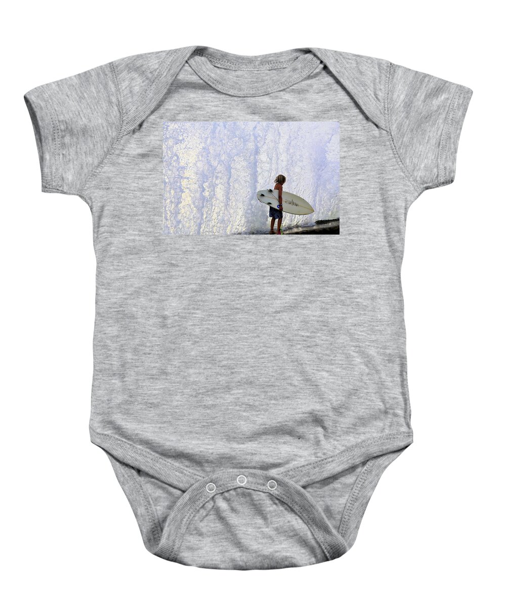 Surf Baby Onesie featuring the photograph Ka Nalu Nui Loa by Donald J Gray