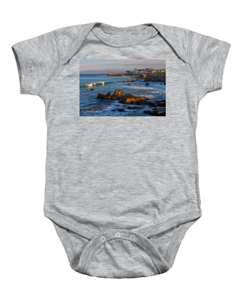 Sunset Baby Onesie featuring the photograph Last Light at Lover's Point by Derek Dean