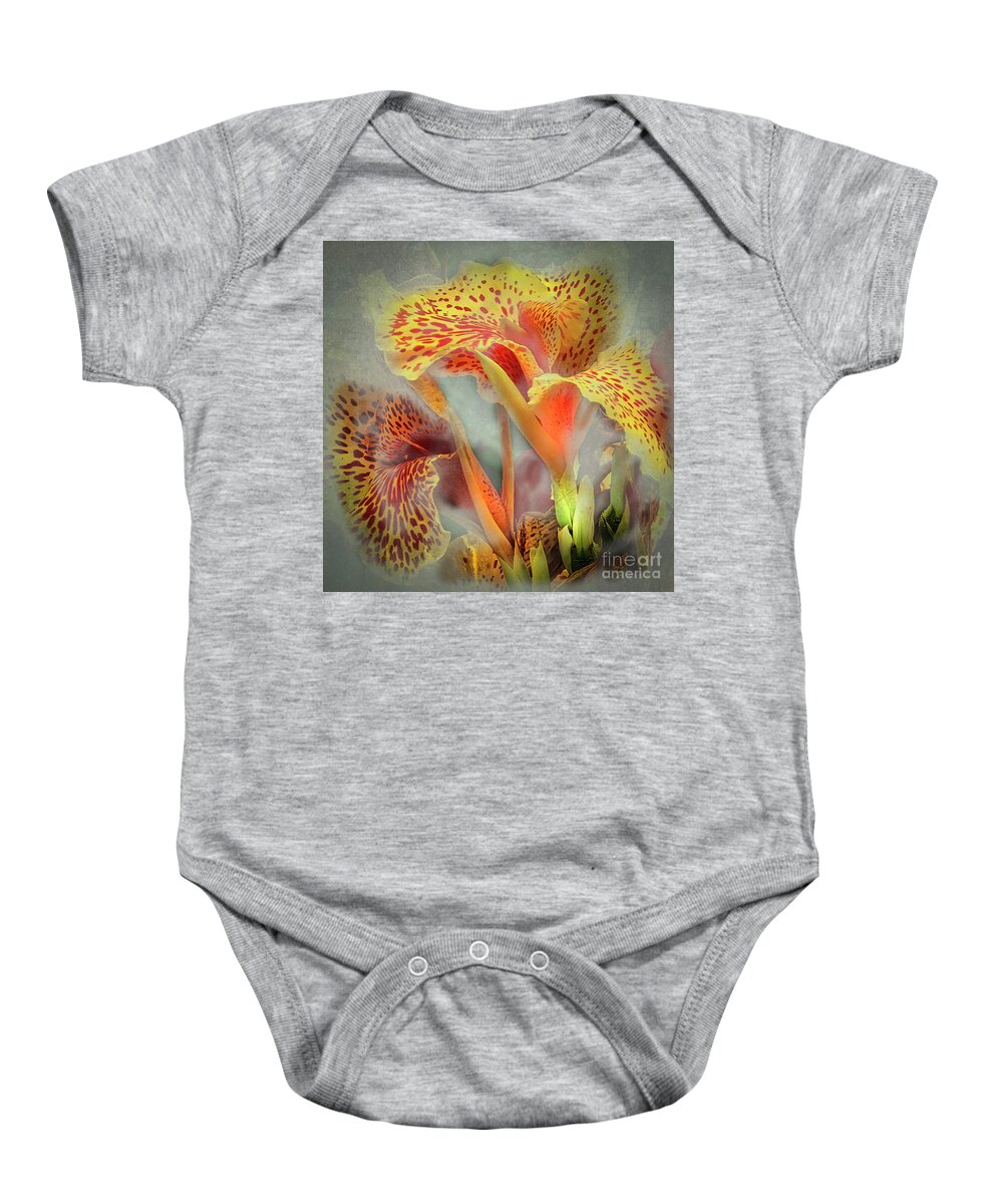 Lily Baby Onesie featuring the photograph Lily In The Fog by Barry Weiss