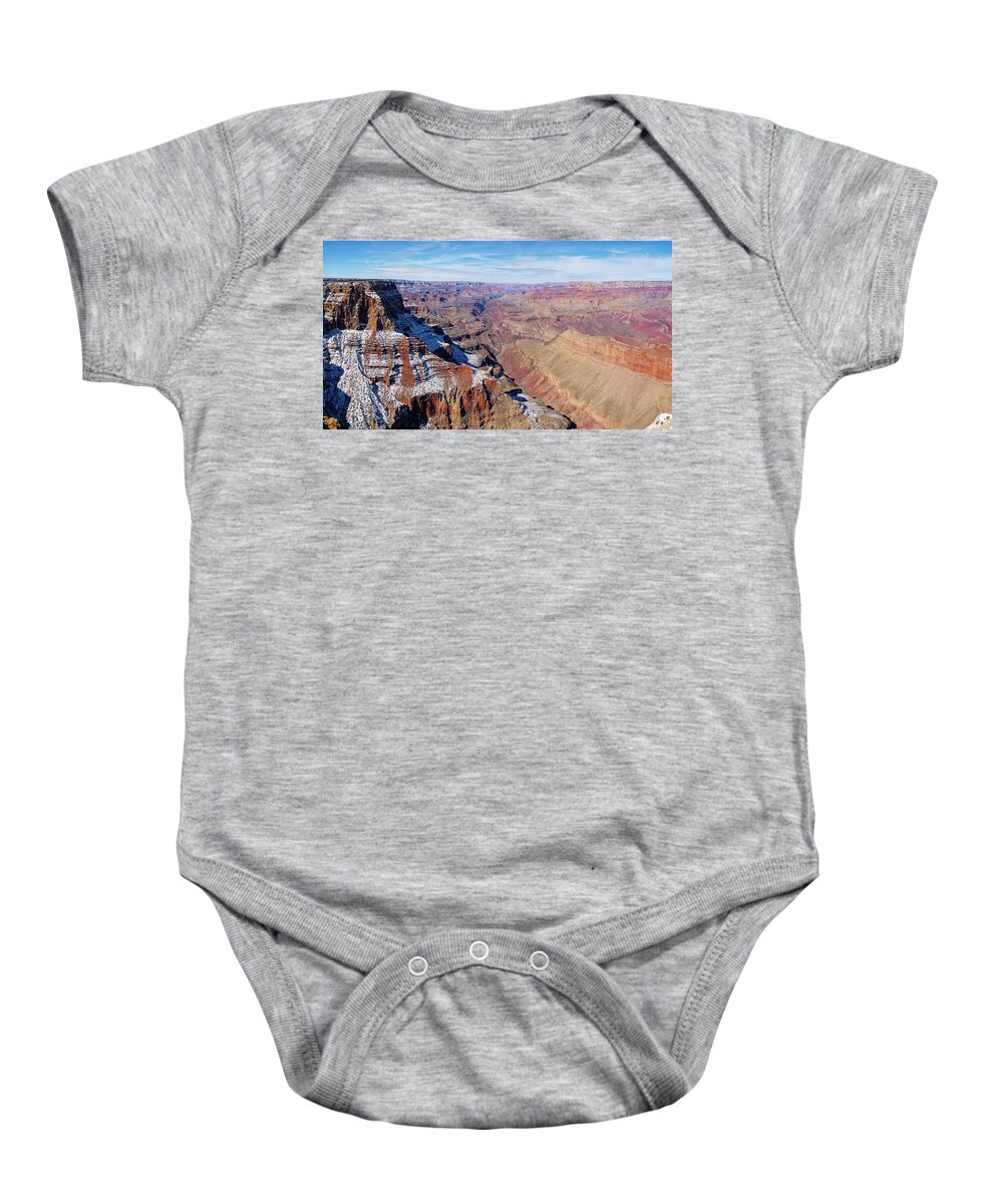 American Southwest Baby Onesie featuring the photograph Lipan Point Panorama by Todd Bannor