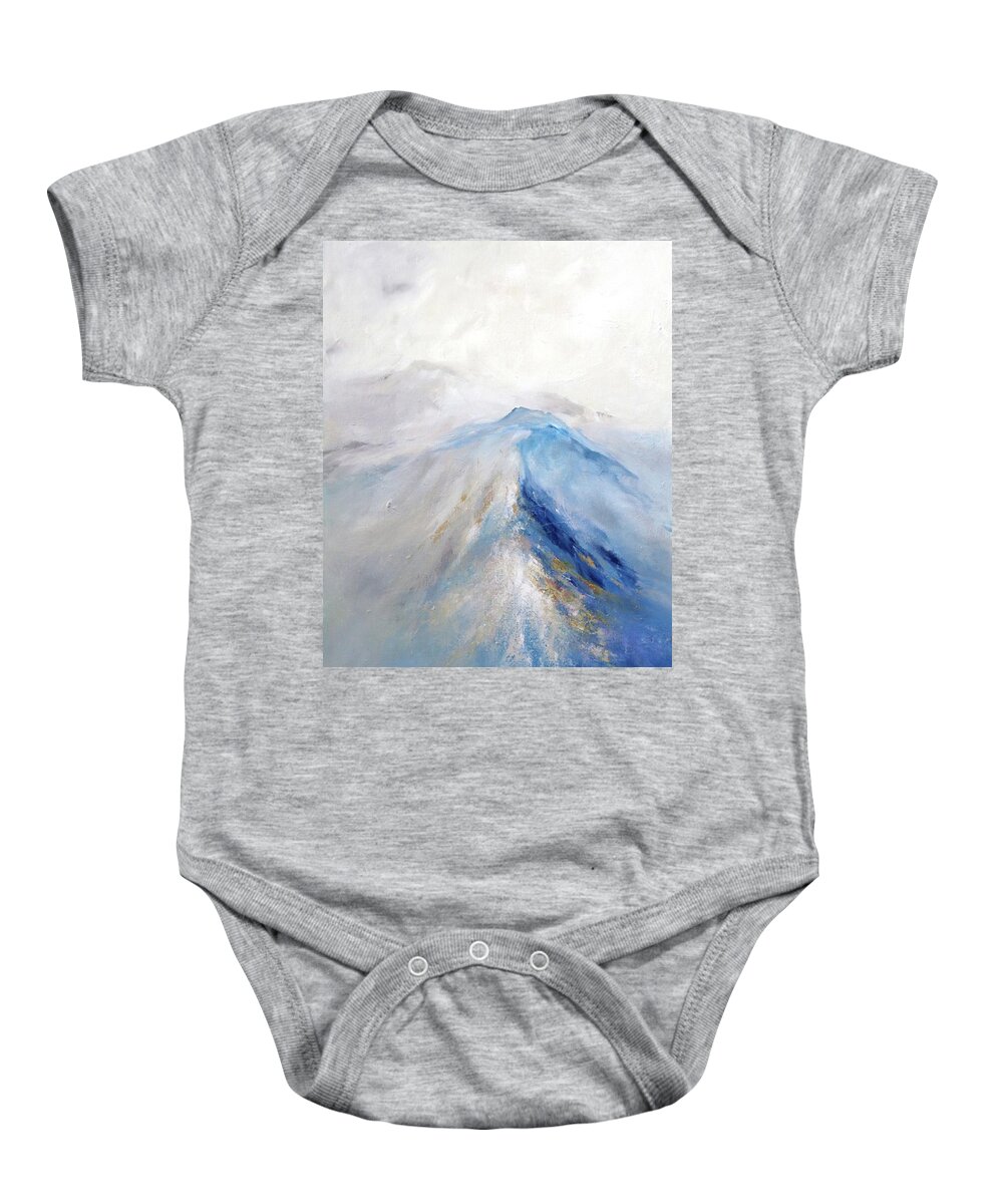 Mountain Baby Onesie featuring the painting Listening To The Mountain by Dina Dargo