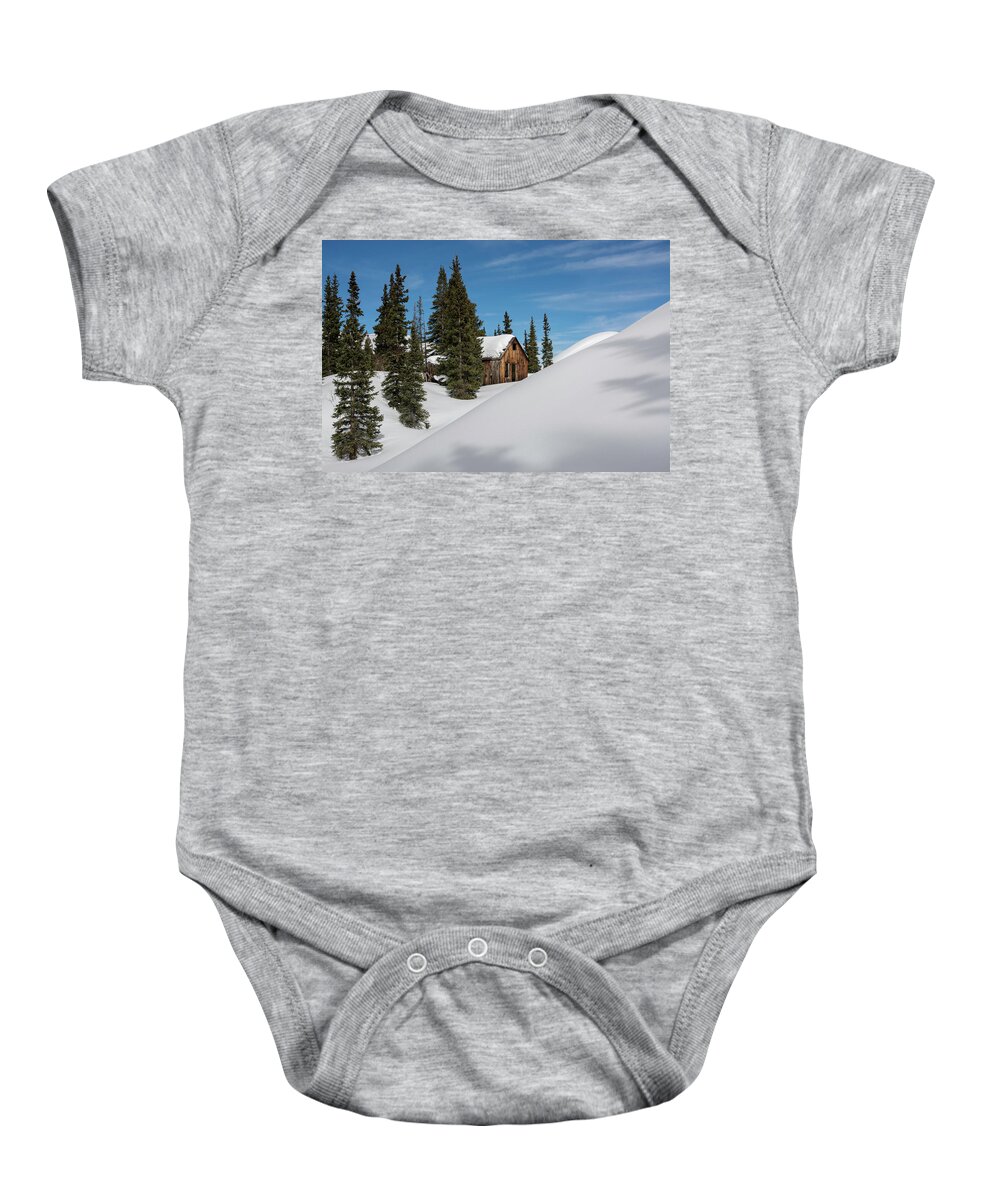 Mining Baby Onesie featuring the photograph Little Cabin by Angela Moyer