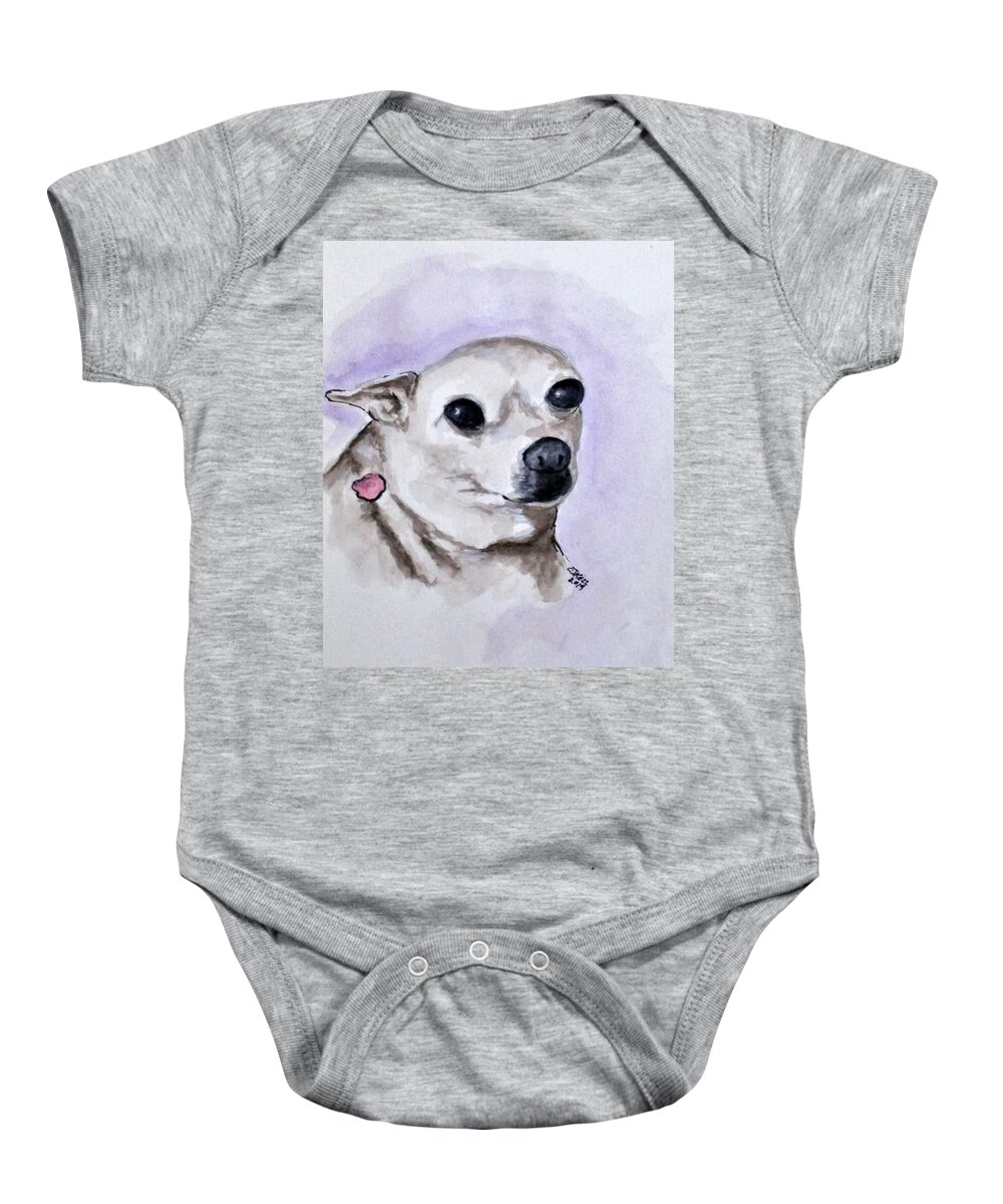 Pets Baby Onesie featuring the painting Little Paris by Clyde J Kell