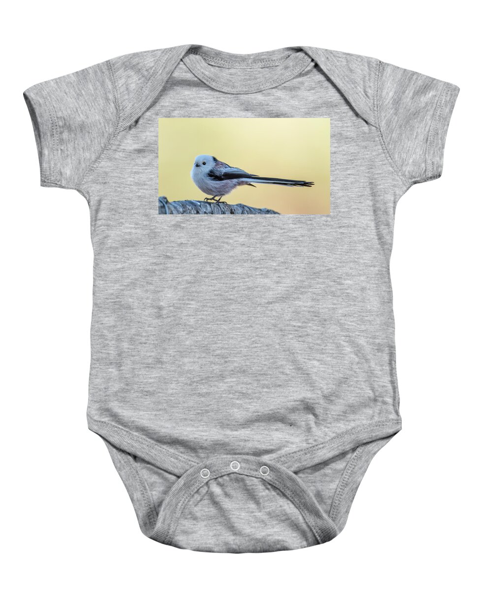 Long-tailed Tit Baby Onesie featuring the photograph Looong Tailed Tit by Torbjorn Swenelius