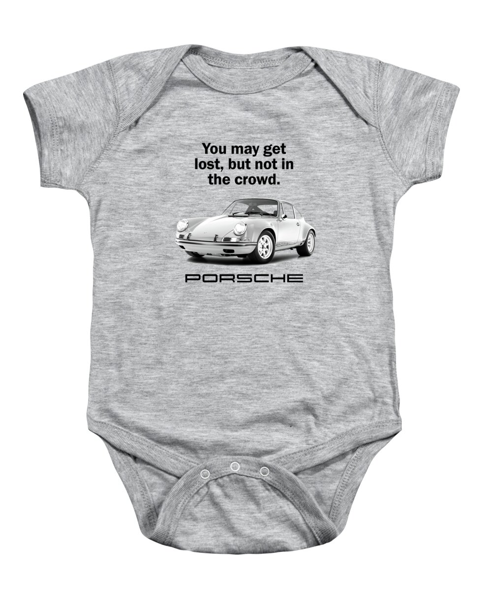 Porsche Baby Onesie featuring the photograph Lost In A Porsche by Mark Rogan