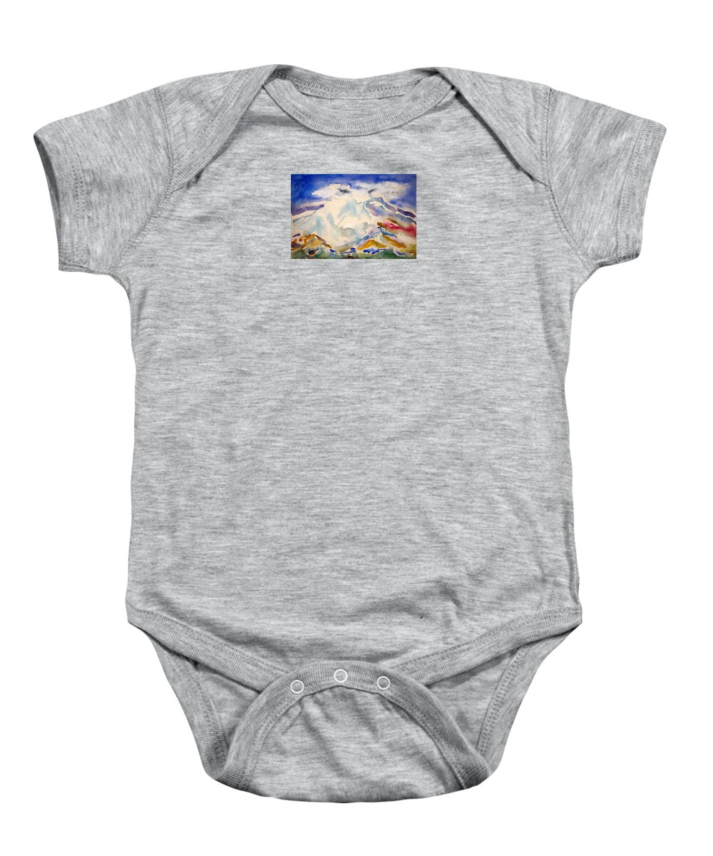 Watercolor Baby Onesie featuring the painting Lost Mountain Lore by John Klobucher