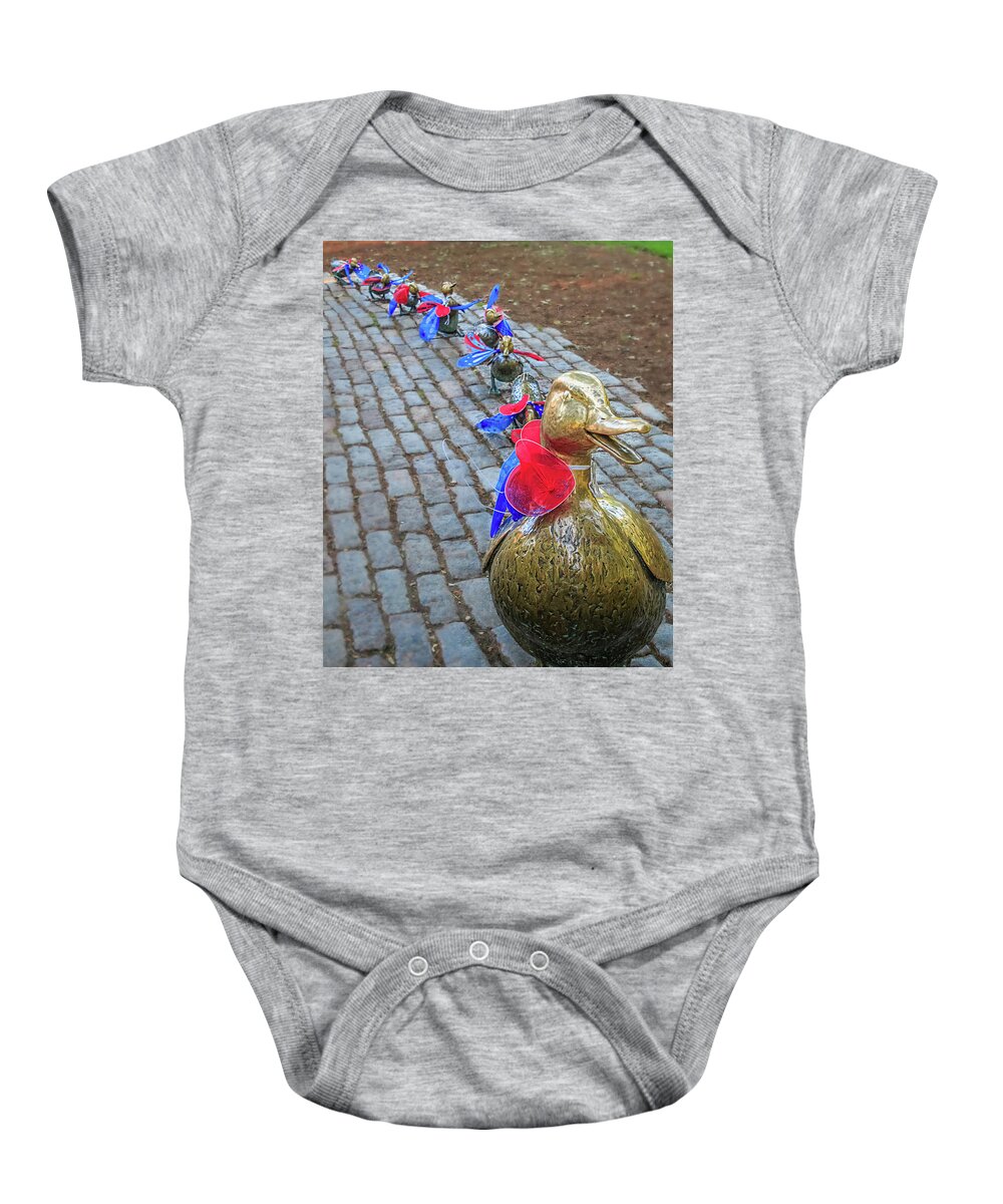 Boston Baby Onesie featuring the photograph Make Way for the 4th by Sylvia J Zarco