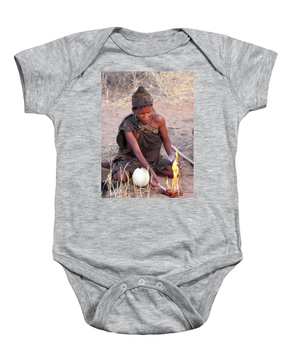  Baby Onesie featuring the photograph Making Fire by Eric Pengelly