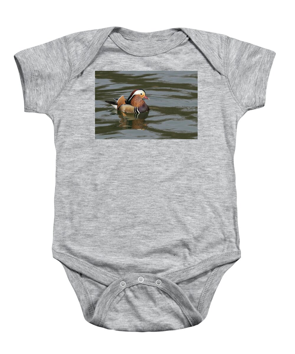 Wildlifephotograpy Baby Onesie featuring the photograph Mandarin Duck by Wendy Cooper