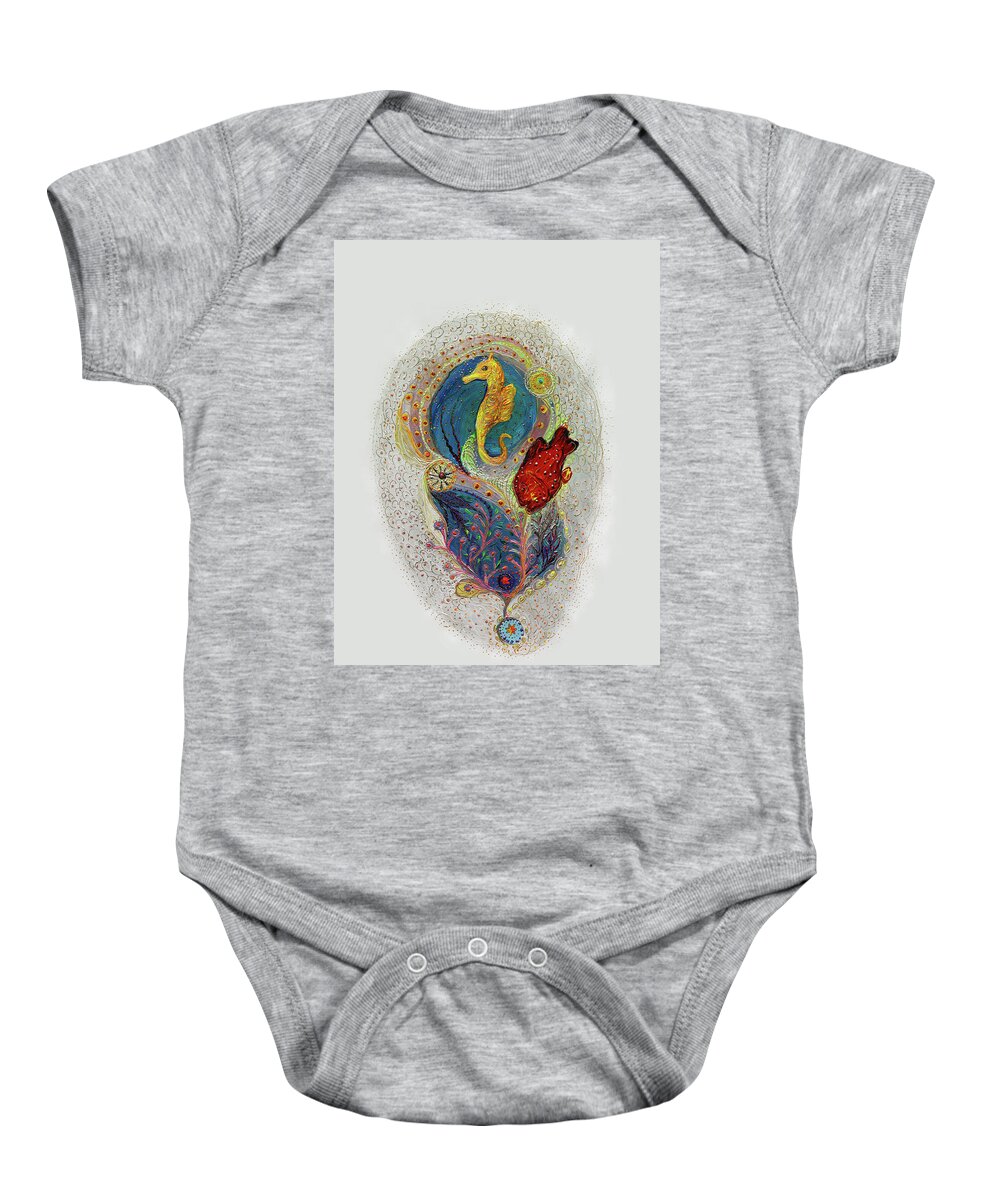 Sea Life Baby Onesie featuring the painting Mare Nostrum #6 by Elena Kotliarker