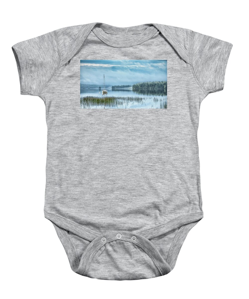 New England Baby Onesie featuring the photograph Morning Tranquility by Ray Silva