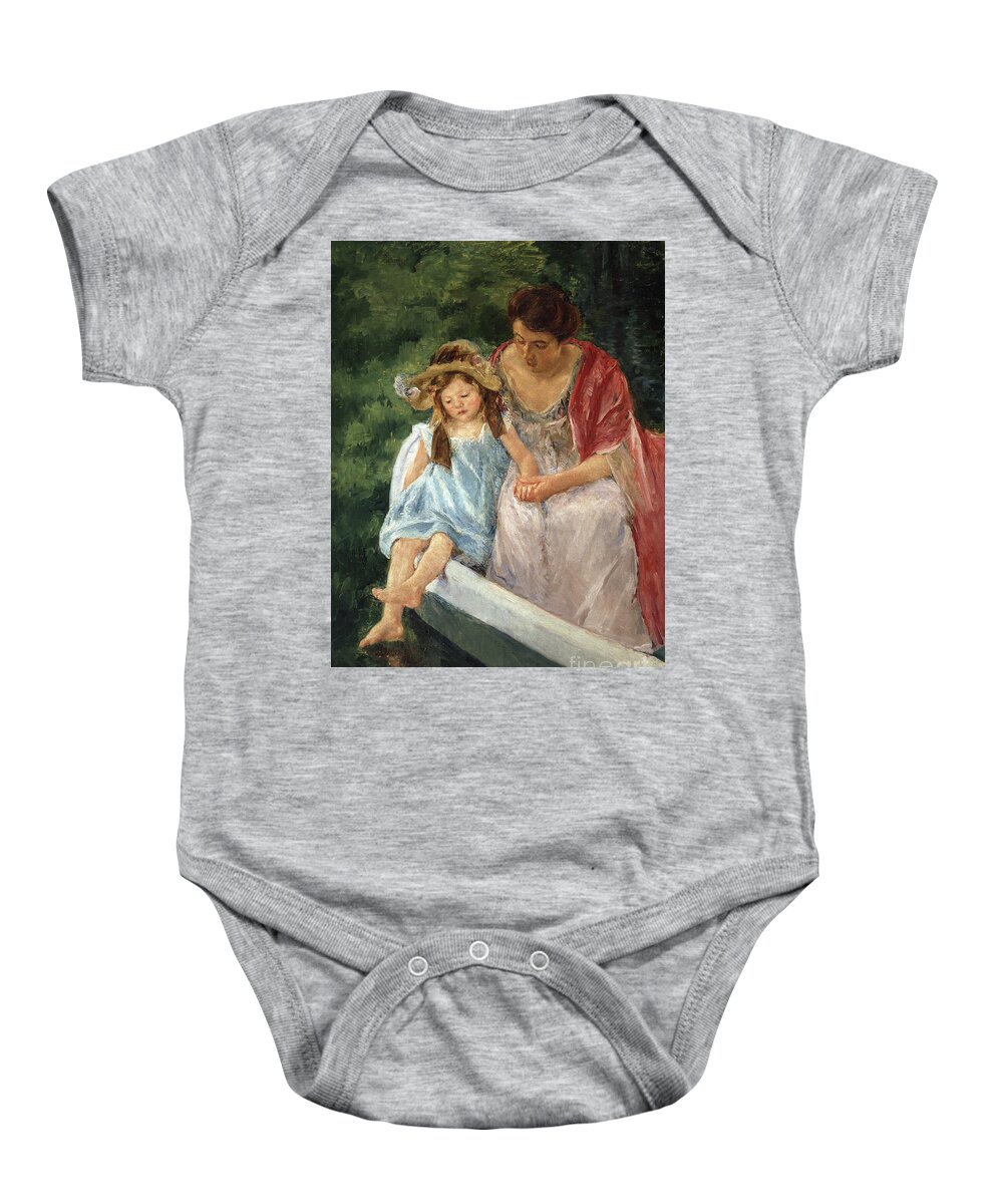 Cassatt Baby Onesie featuring the painting Mother and Child in Boat, 1908 by Mary Stevenson Cassatt