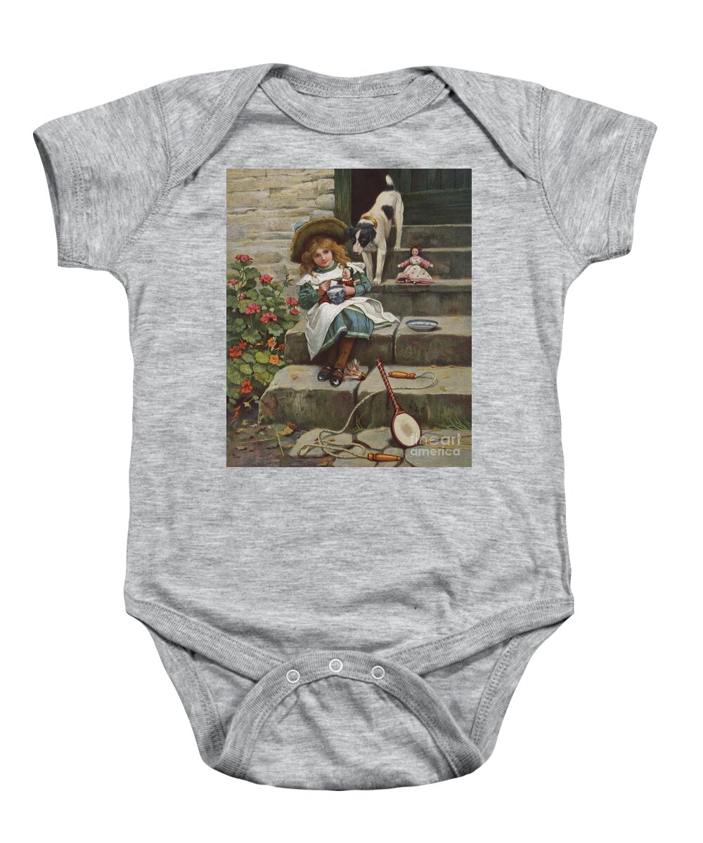 Doyle Baby Onesie featuring the painting My Turn Next, 19th century by Richard Doyle