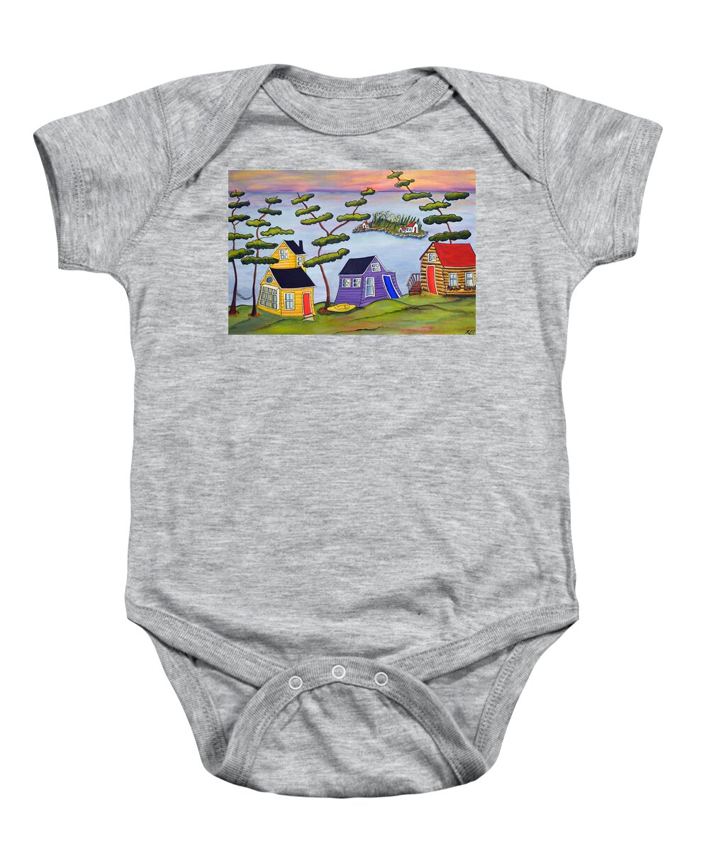 Acrylic Baby Onesie featuring the painting Nap Time by Heather Lovat-Fraser
