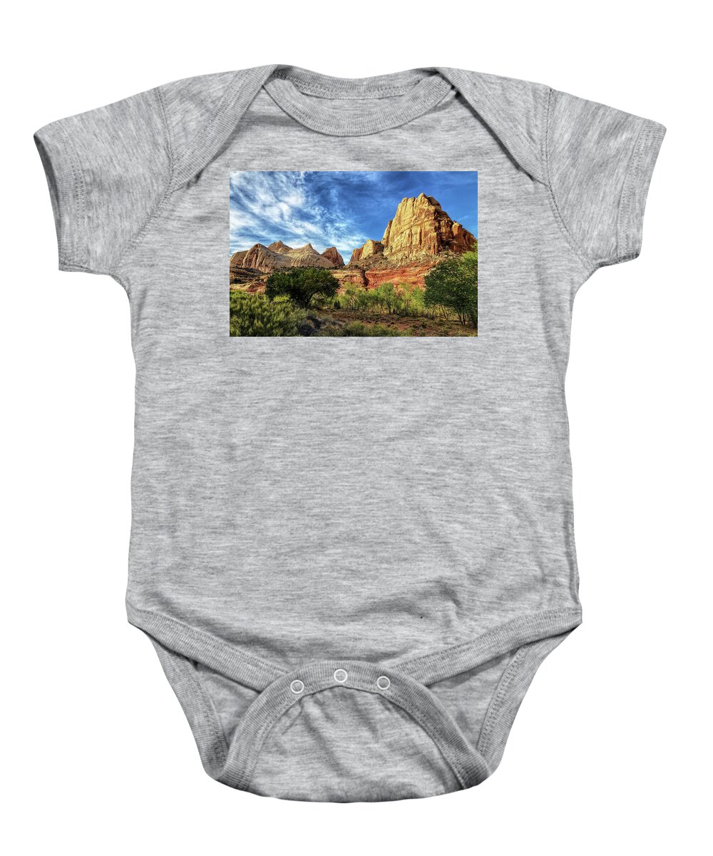 Landscape Baby Onesie featuring the photograph Nature's grandeur by Gaye Bentham