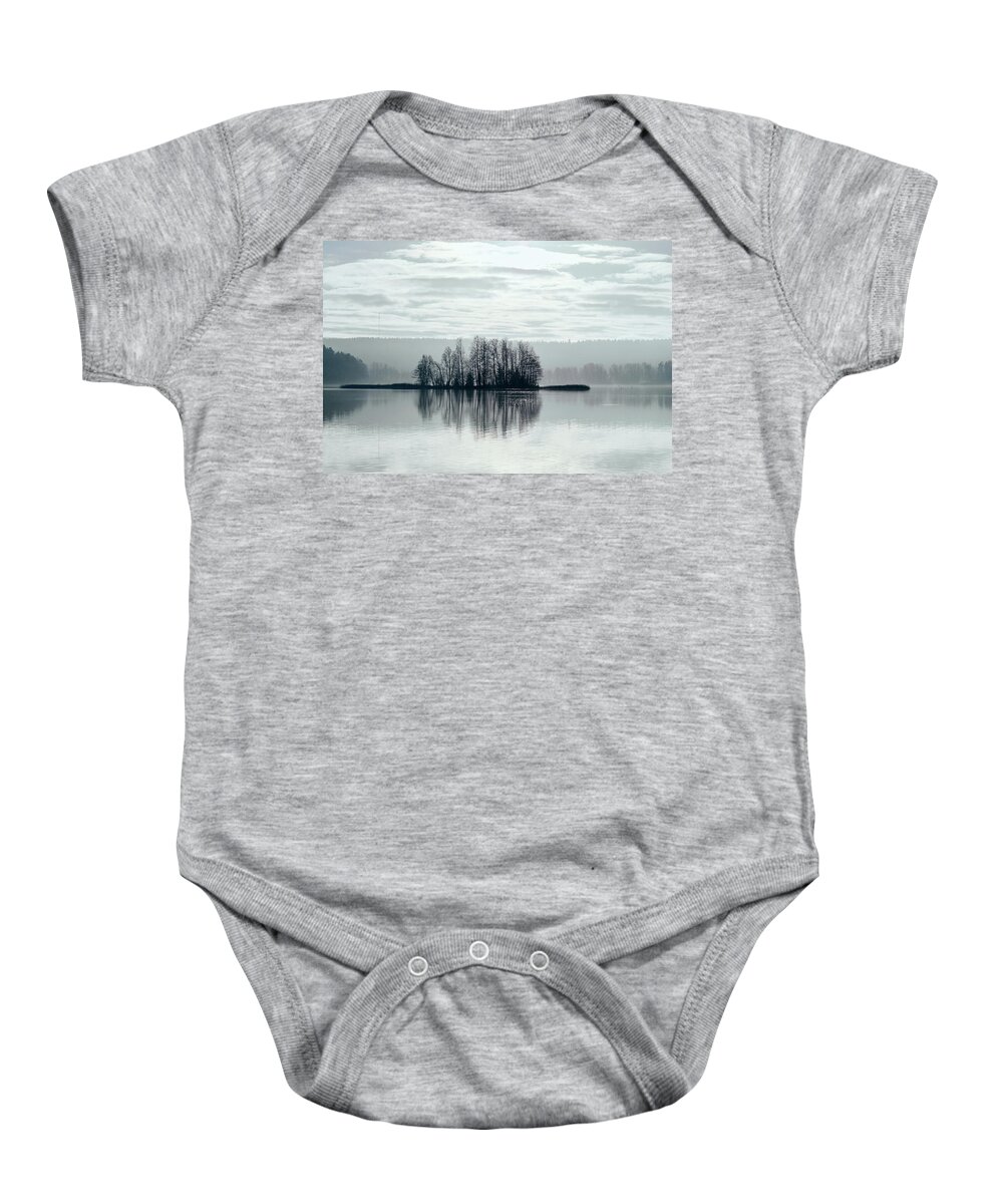 Finland Baby Onesie featuring the photograph November Light. Silver clouds Silver light by Jouko Lehto