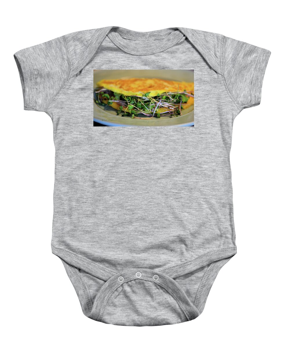 Food Baby Onesie featuring the photograph Omelette With Sprouts by Kae Cheatham