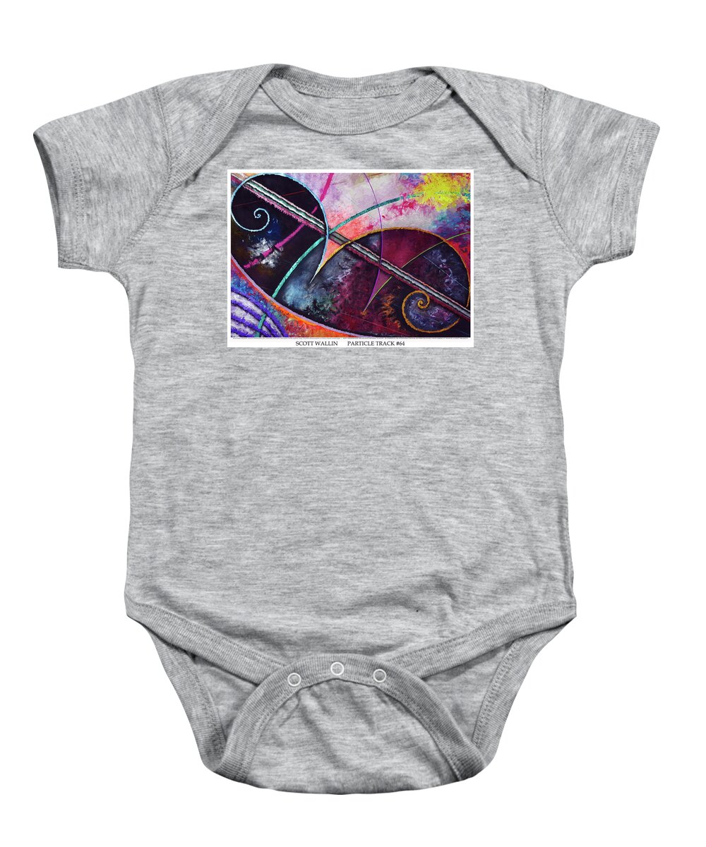 The Particle Track Series Is A Bright Baby Onesie featuring the painting Particle Track Sixty-four by Scott Wallin
