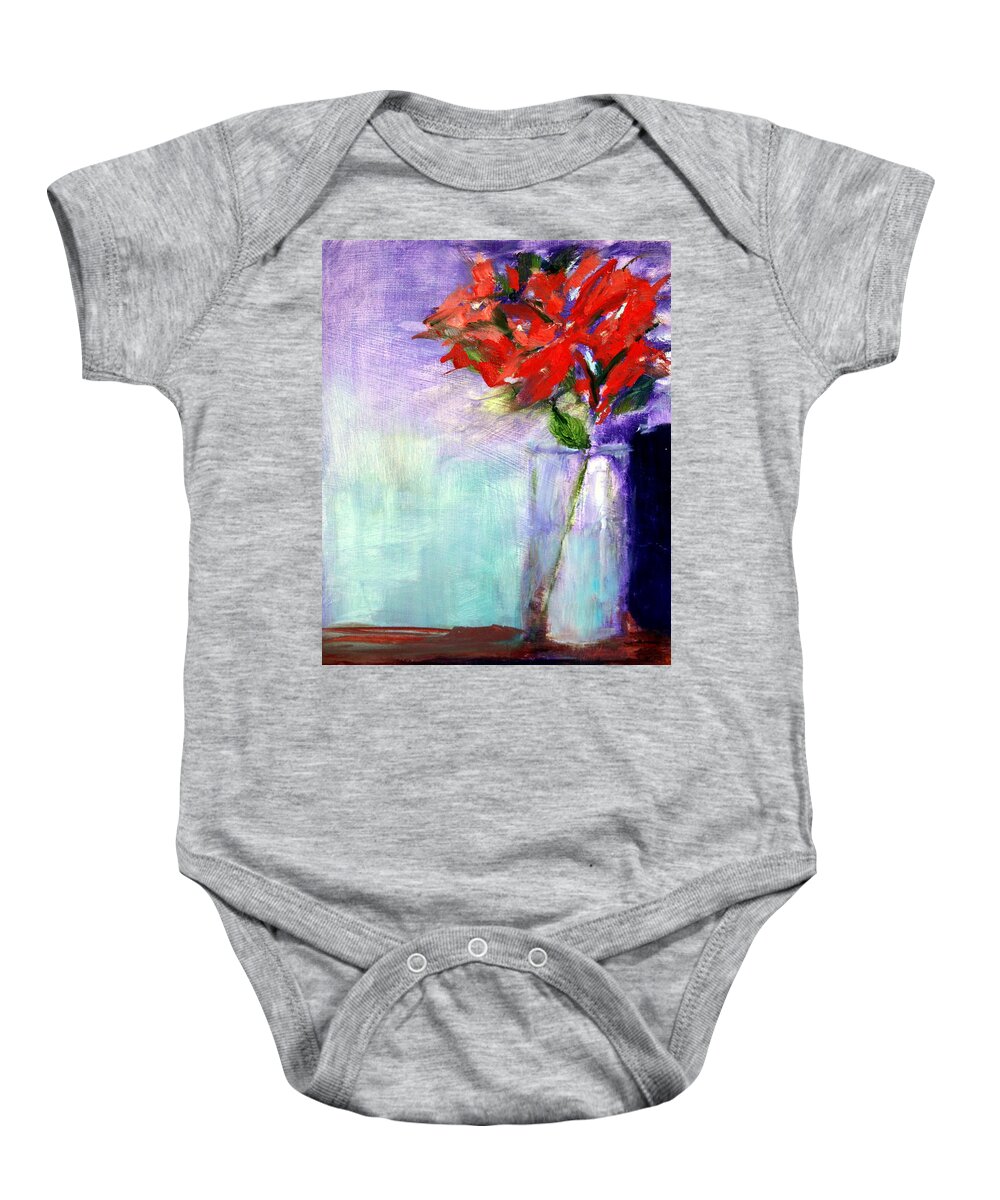 Still Life Baby Onesie featuring the painting Passion Flower by Donna Carrillo