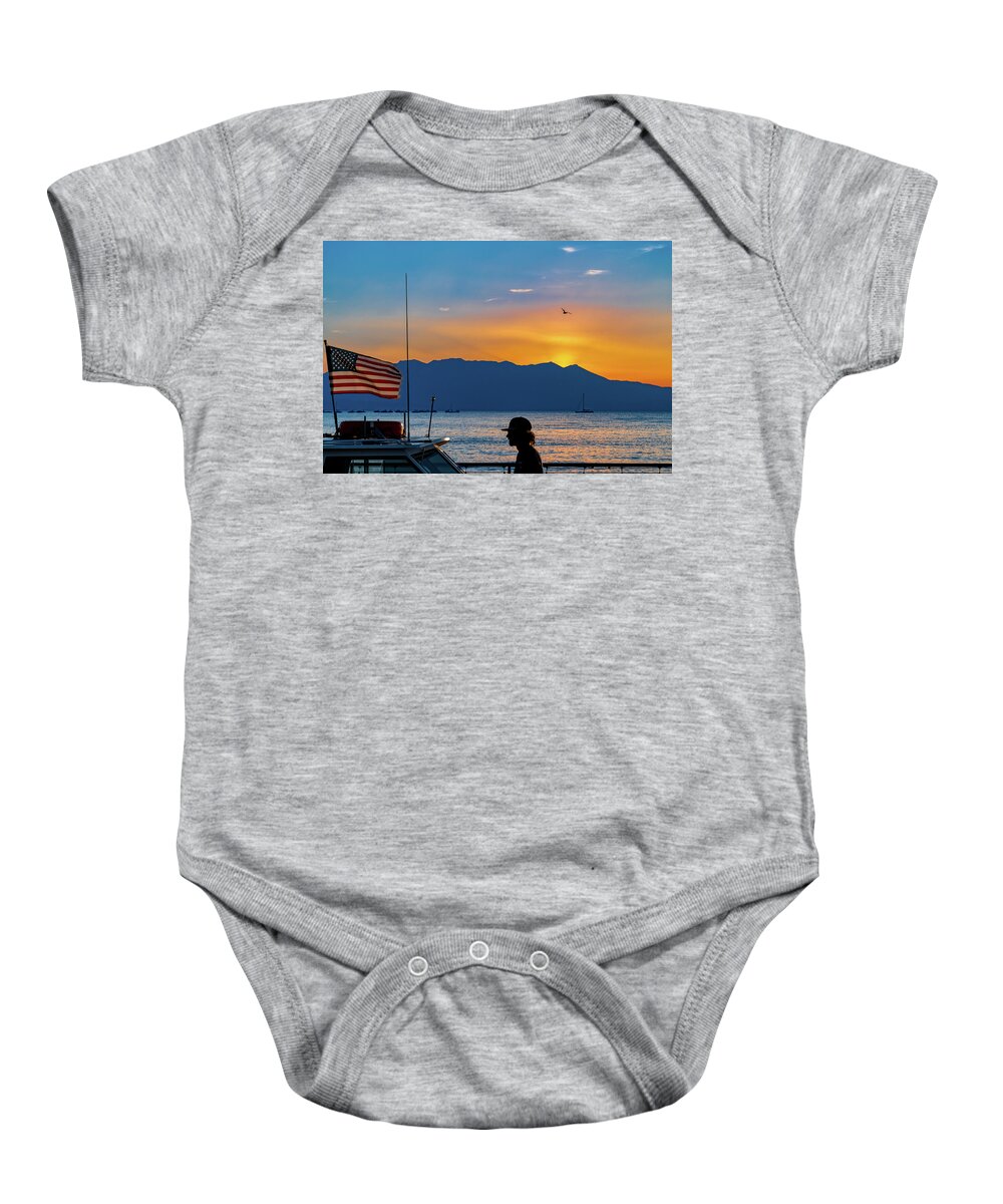 Bird Baby Onesie featuring the photograph Patriot on the Lake by Robert FERD Frank