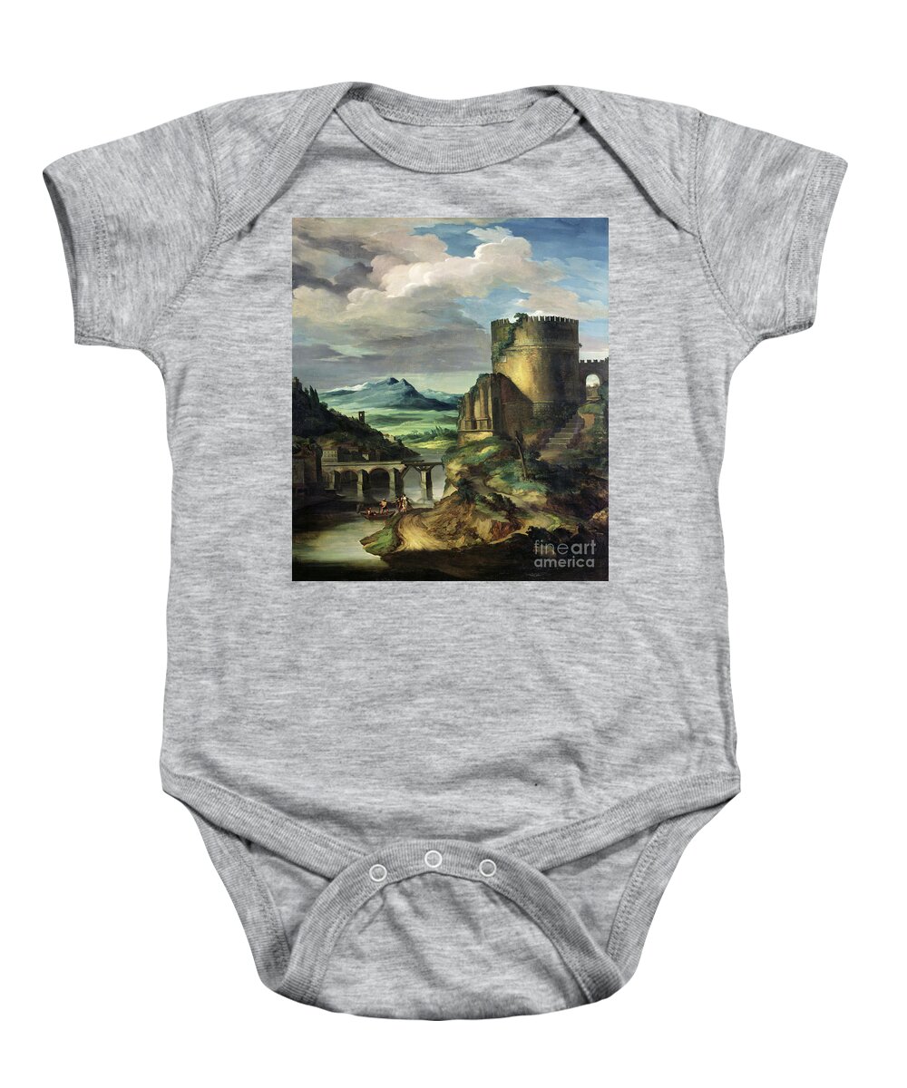 19th Century Baby Onesie featuring the painting Paysage Classique: Matin by Theodore Gericault