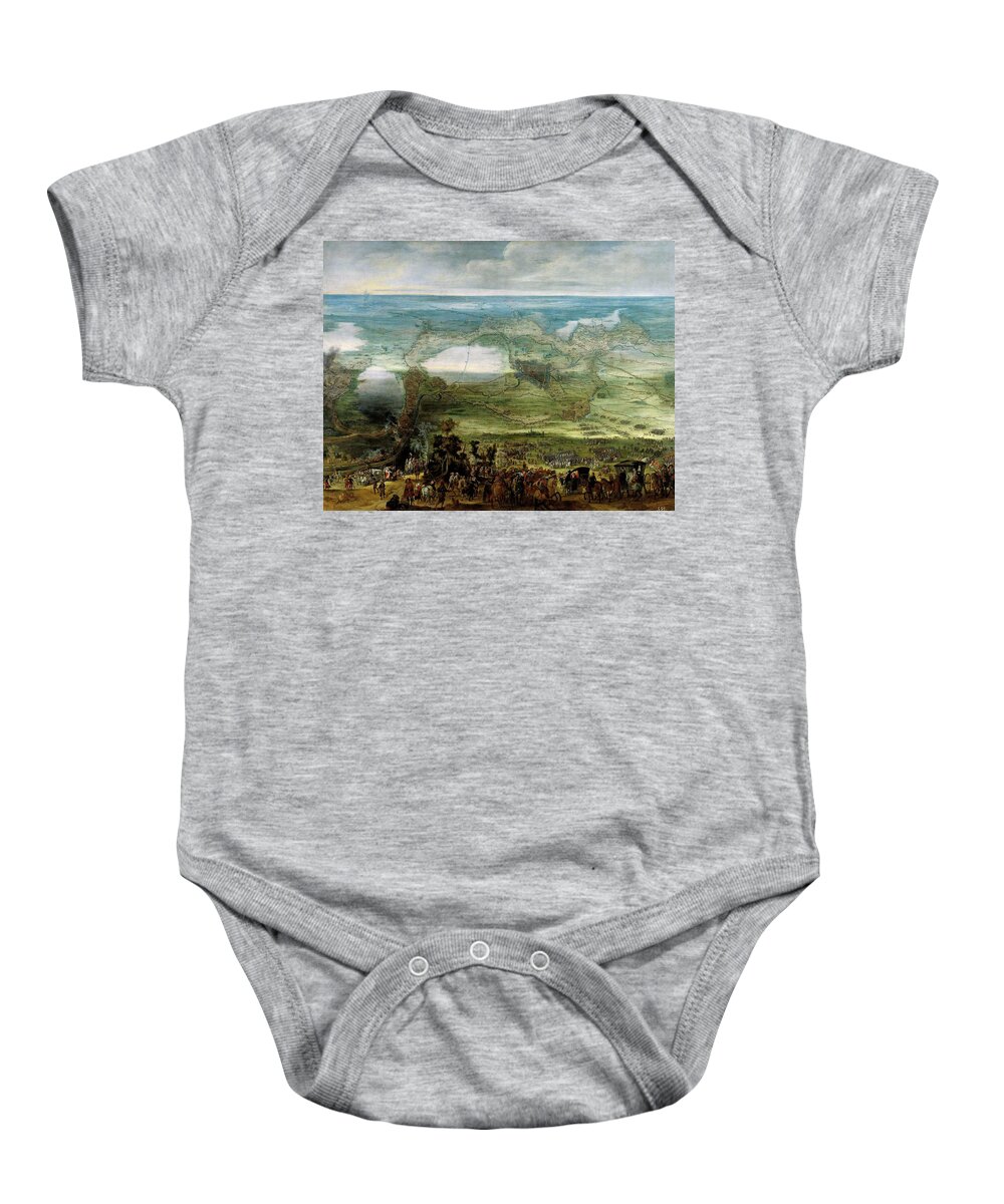 Pieter Snayers Baby Onesie featuring the painting Peter Snayers / 'The Infanta Isabella Clara Eugenia at the Siege of Breda', ca.1628, Flemish School. by Pieter Snayers -1592-1667-