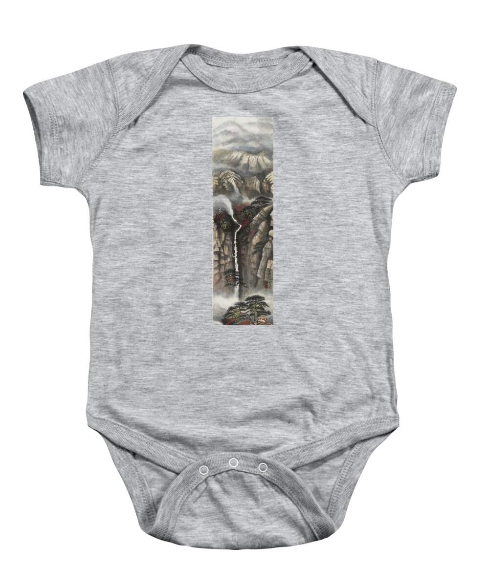 Chinese Watercolor Baby Onesie featuring the painting The Four Seasons Version 2 - Autumn by Jenny Sanders